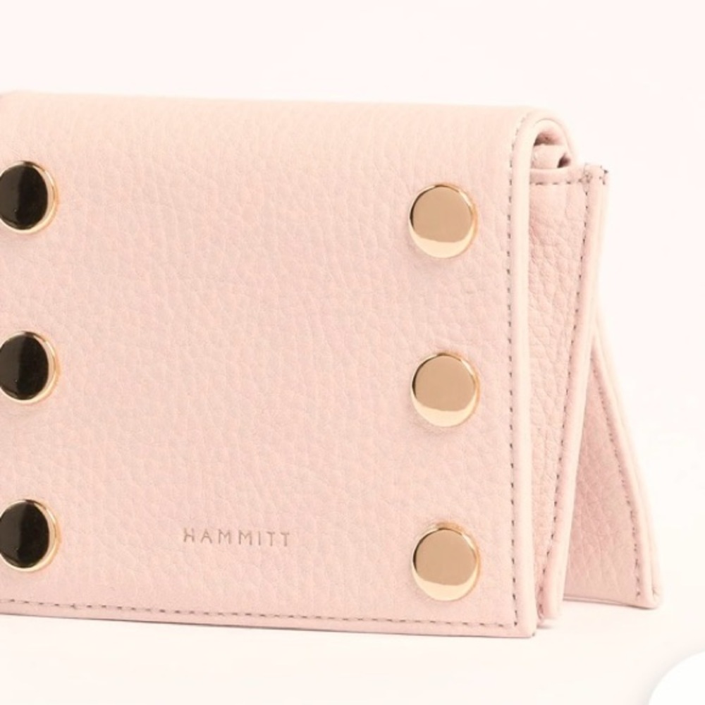 New Hammitt Allen Wallet in Superbloom Pink with Shiny Gold Hardware